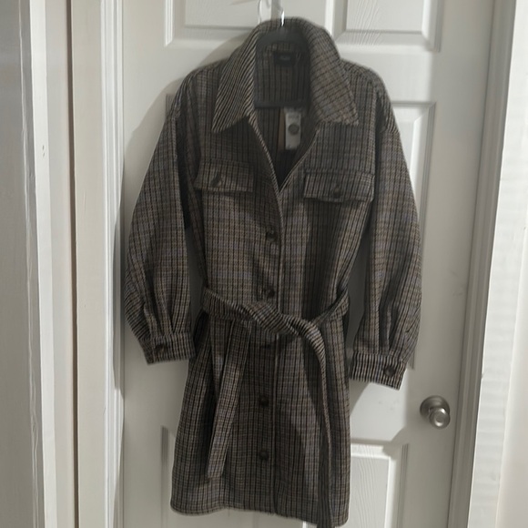 Super cute Vero Moda Wool plaid coat shacket Jacket - Picture 2 of 9
